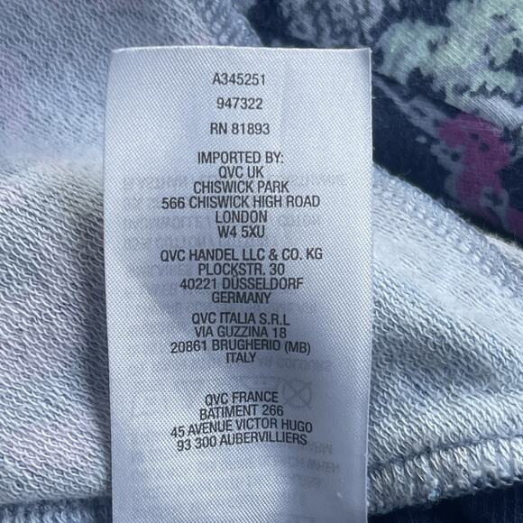 QVC Denim & Company Sweater Womens 1X Floral Long Sleeve Pullover Pockets Casual - Picture 6 of 10